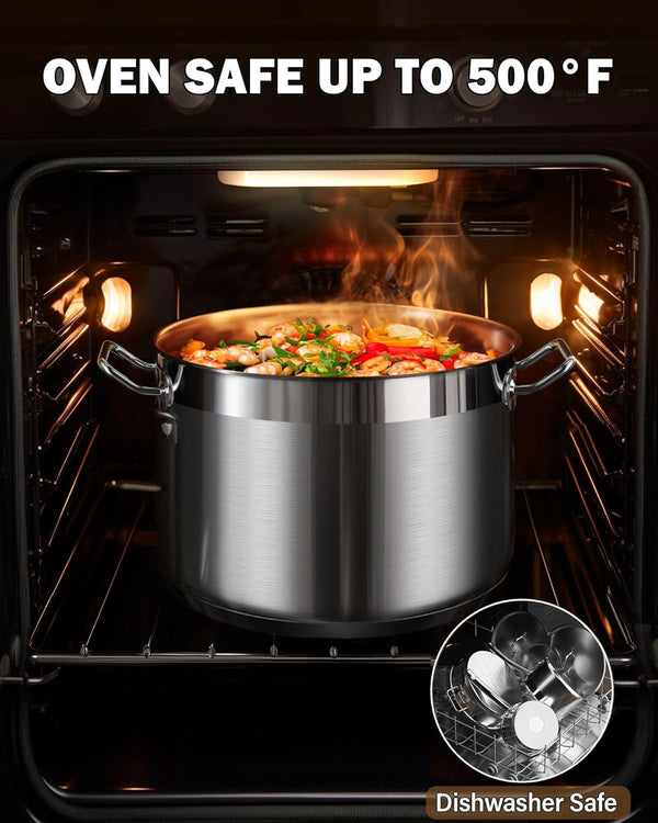 Professional Cookware Set, Stainless Steel Pots Kitchen Set Includes Saucepans, Sauté Pan, Dutch Oven with Lids - Induction Compatible, 8-Piece6