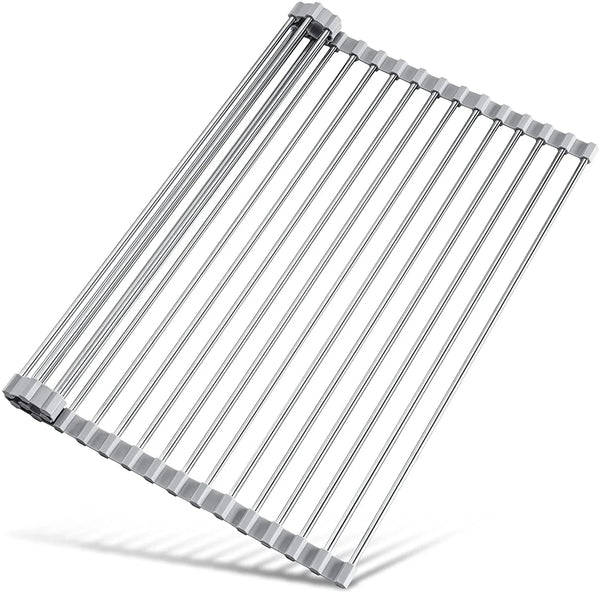 Roll up Dish Drying Rack over Sink, 304 Steel, 17.7X15.5, Grey1