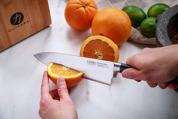 Chikara Series Forged 8-Piece Japanese Knife Set, Black - Premium Cutlery Set with 420J Stainless Steel Kitchen Knives and Bamboo Block4