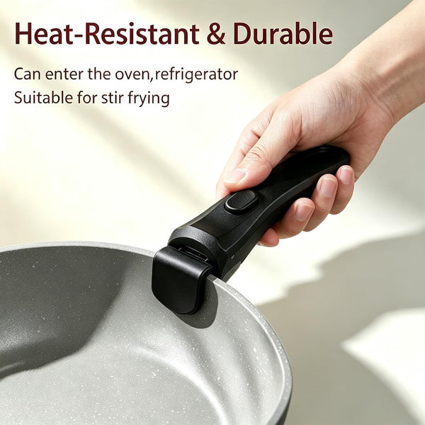 Removable Handle, Detachable Pot Handles with 2 PCS Silicone Oven Mitts Heat Resistant, Universal Pan Handle, Replacement Handles for Pots and Pans, Fits All Cookware-Black3