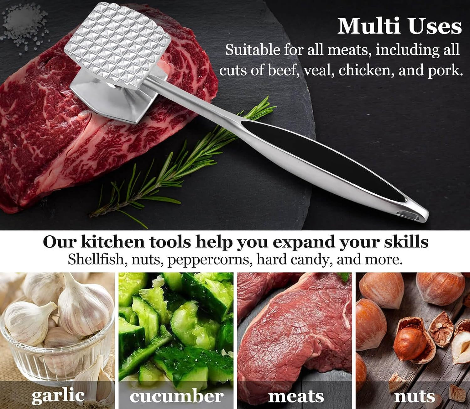 meat-tenderizer-hammer-tool-pounder-for-tenderizing-steak-beef-poultry-heavy-duty-dual-sided-mallet-with-soft-grip-handle-multifunctional-kitchen-beater-for-chicken-fish-baking