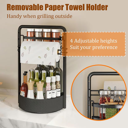 Rotating Spice Rack with Paper Towel Holder, Black5
