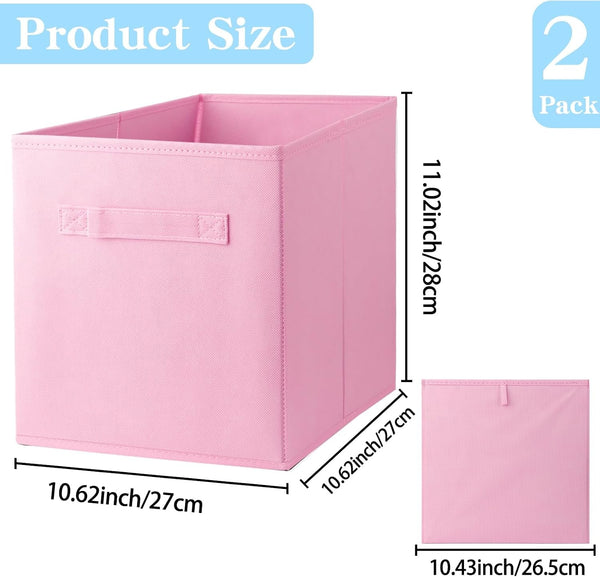 10.5" Collapsible Storage Cubes, Fabric Foldable Storage Bins with Handles2