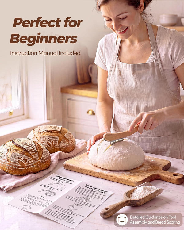 Bread Lame, Sourdough Scoring Tool with Ergonomic Wooden Handle6