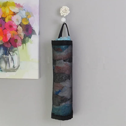 Plastic Bag Holder, Grocery Bag Holder Mesh Hanging Storage Bag Dispenser (Black 2 Packs)9