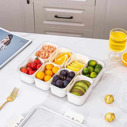 Divided Serving Tray with Lid and Handle - Snackle Box Charcuterie Container for Portable Snack Platters - Clear Organizer for Candy, Fruits, Nuts, Snacks - Perfect for Party, Entertaining7