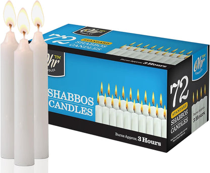 Ohr Candles Shabbat Candles - Traditional Shabbos Candles - 3 Hr. - 72 Ct.1