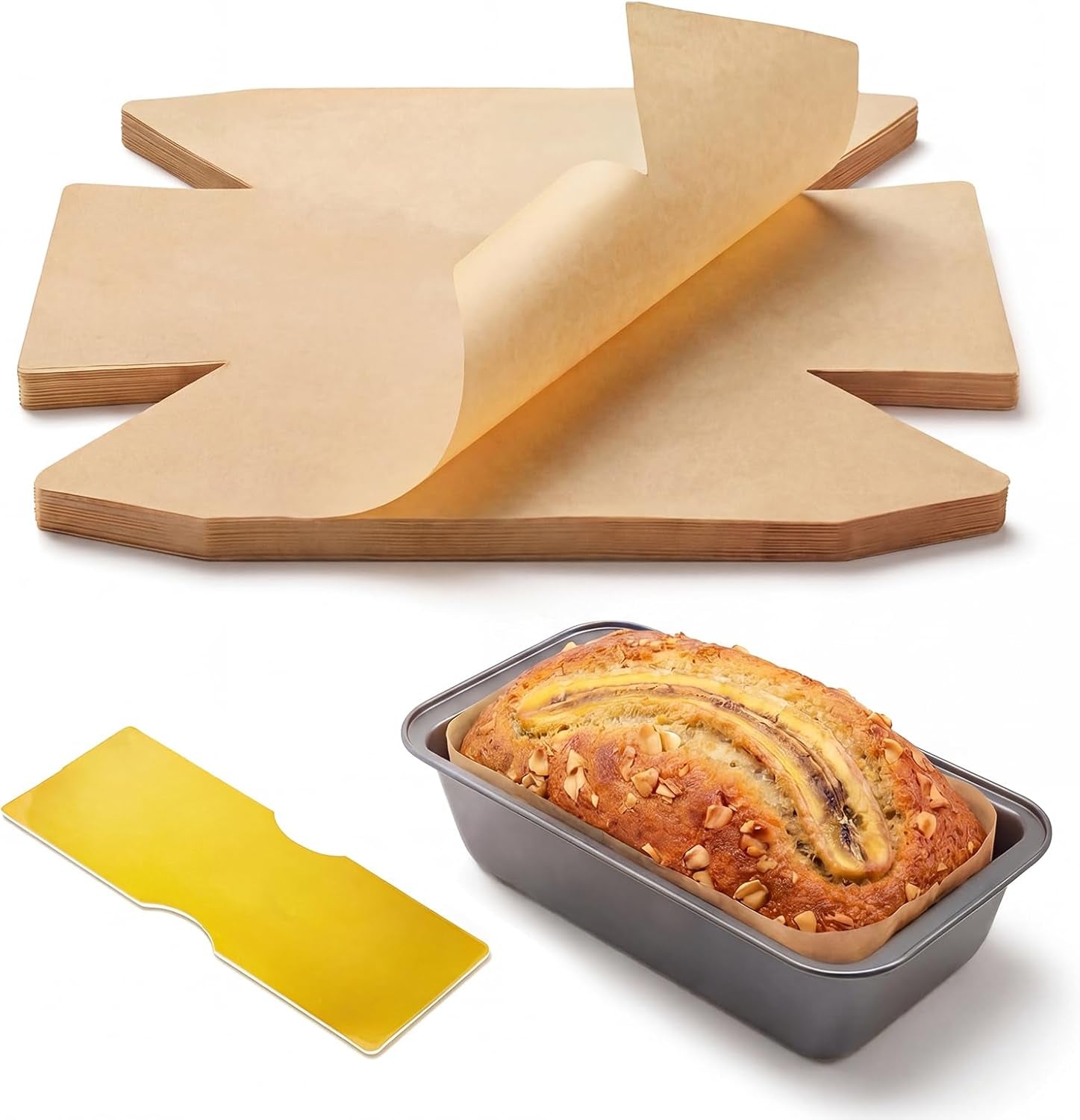 100-pcs-loaf-pan-liners-for-baking-bread-9x5-inch-bread-pan-liners-with-cardboard-formers-non-stick-pre-cut-unbleached-parchment-paper-for-loaf-pan-pre-cut-unbleached-parchment-paper-comes-with-cardboard-formers-ideal-for-daily-loaf-bread-baking-production