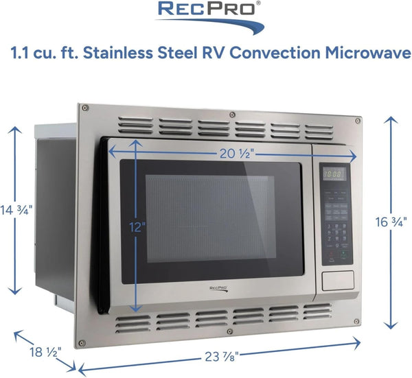 1.1 Cu. Ft. RV Convection Microwave Stainless Steel | 120V, 900W, Touchpad Controls, LED Digital Display, Child Safety Lock, Weight and Time Defrost3