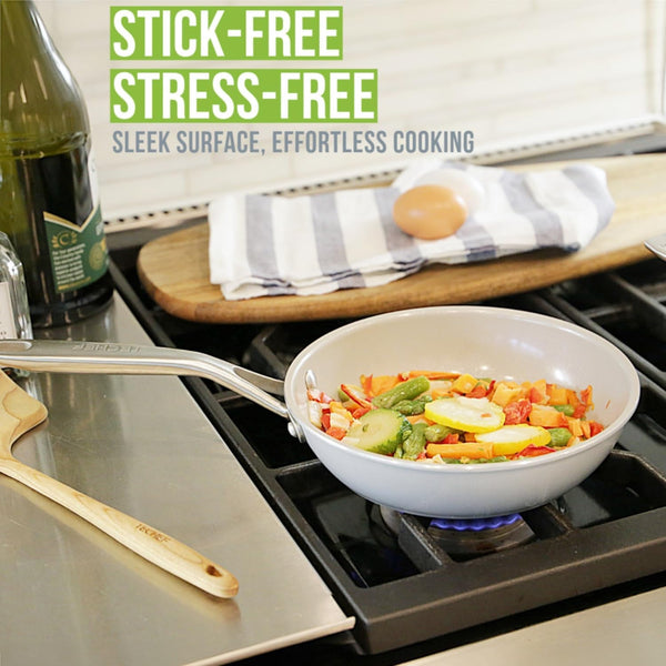 '- Ceraterra - 8 Inch Ceramic Frying Pan – PFAS, PTFE & Pfoa-Free, Toxin-Free Ceramic Coating, Induction-Ready, Oven & Dishwasher Safe, Ceramic Nonstick Frying Pan Made in Korea3