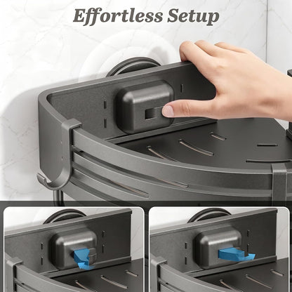 Corner Shower Caddy Suction Cup, 2 Pack Shower Shelves, Gray8