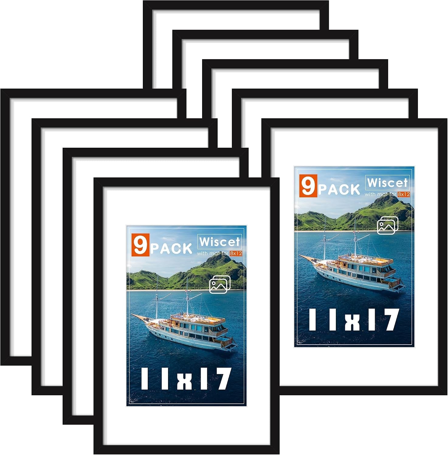 11x17-picture-frame-set-of-9-for-wall-hanging-display-black