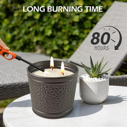 Citronella Candles Outdoor, Large Citronella Candle for Patio, 2 Pack Natural Soy Wax Outdoor Candles Bulk for Garden Yard Home Balcony Camping Backyard,Summer Candle Bulk for Home, Long Burning5