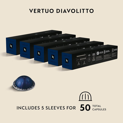 Nespresso Vertuo, Diavolitto, 50-Count Coffee Pods | Capsules Pack of 14