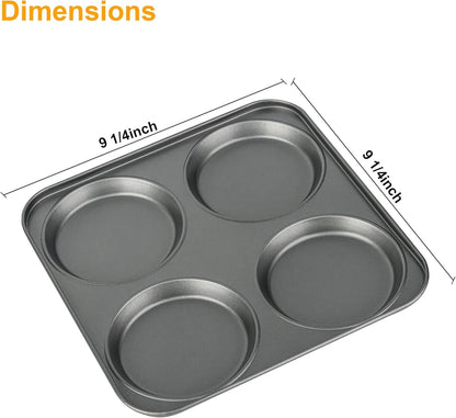 Muffin Top Pan, 4-Cup Hamburger Bun Pan, Large Whoopie Pies Pan, Non-Stick Bakeware for Eggs, Cornbread, Small Cake Layers and Drop Cookies, Set of 32