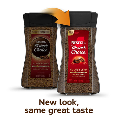 NESCAFÉ  Instant Coffee, Light Medium Roast Coffee, House Blend, 2 Jars (7 Oz Each) | Light-Medium Roast House Blend Instant Coffee; 2 Jars, 7 Oz Each3