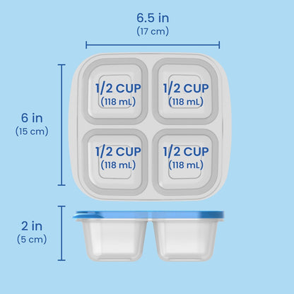 Bentgo Easyboxes 4-Compartment Snack Containers - 8-Piece Set with 4 Trays & 4 Custom-Fit Lids to Seal in Freshness - Reusable Food Storage & Meal Prep Bento Bpa-Free Containers (Classic 4-Pack)8