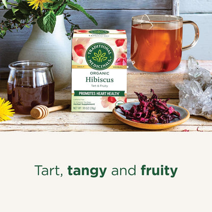 Organic, Hibiscus Tea - Supports Normal Heart Health & Cardiovascular Wellness - Kosher, Non-Gmo, Caffeine-Free, Compostable - 16 Tea Bags | Supports Immune Function, Kosher, Non-Gmo, Caffeine-Free, Compostable4