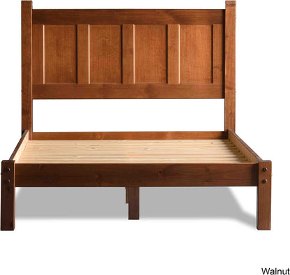 Shaker Solid Wood Panel Platform Bed, Queen Size, Walnut3