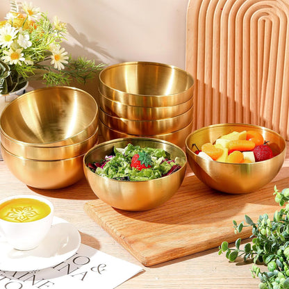 10 Pcs 5.9 Inch Gold Bowls Stainless Steel Salad Mixing Bowls4