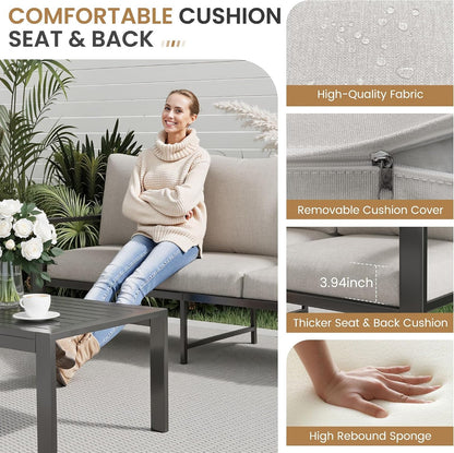 5 Pieces Aluminum Patio Furniture Set 7-Seat Outdoor Furniture Sets4