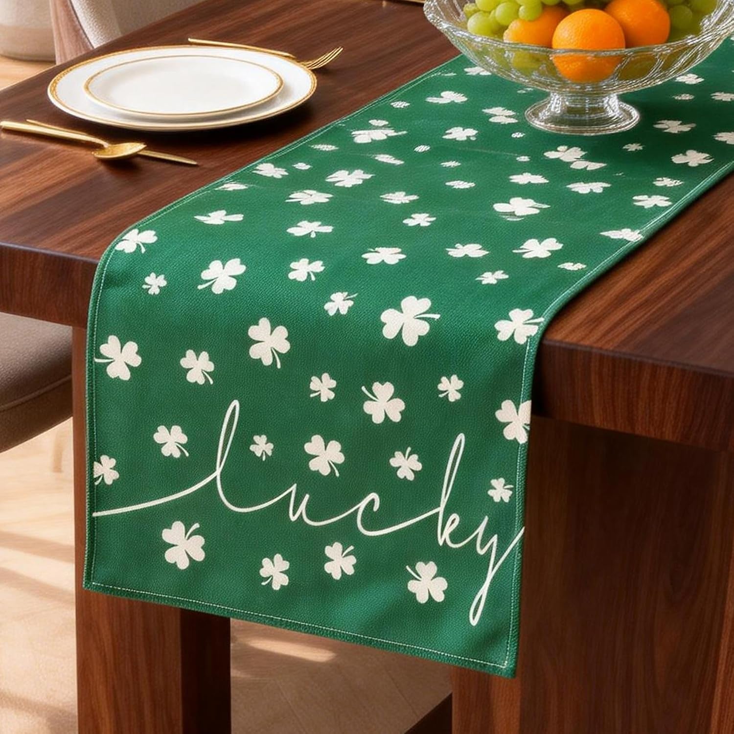 st-patricks-day-table-runner-decorations-13x72-inch-green-lucky-shamrock-table-decor-for-spring-holiday-indoor-outdoor-home-party-dinner-decor-lucky-green-13-x-72