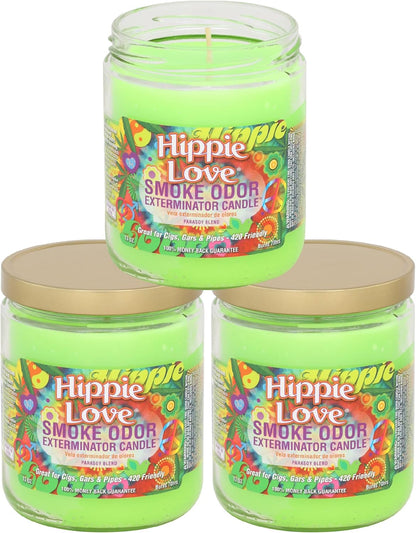 13 Oz Jar Candles Hippie Love, (3) Set of Three Candles.1
