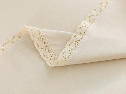 Faux Linen Tablecloth with Lace Trim - Waterproof/Spill Proof/Stain Resistant/Wrinkle Free/Oil Proof - for Banquet, Parties,Dinner,Kitchen,Wedding,Holiday,Nature, Square 70X70Inch5