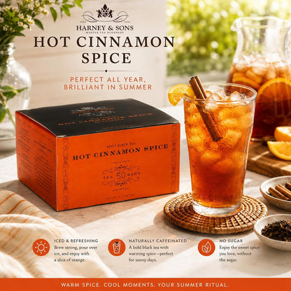 Hot Cinnamon Spice Black Tea Bags, 50 Count | Black Tea with Cinnamon, Orange Peel and Cloves. No Added Sugar. Contains Caffeine.3