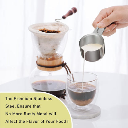 1PCS 3/4Cup(180Ml, 6Oz) Measuring Cup, 18/8 Stainless Steel Measure Scoop4