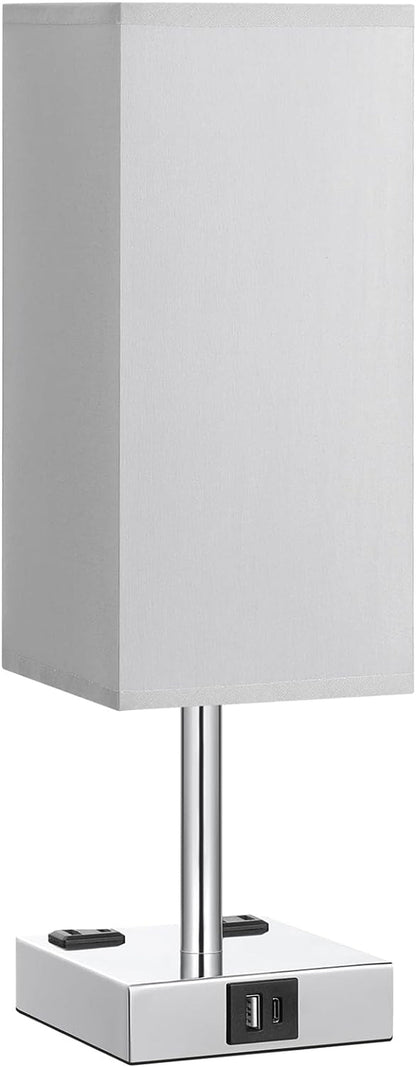Touch Bedside Table Lamp for Bedroom - Dimmable, USB C+A, 2 AC Outlets7