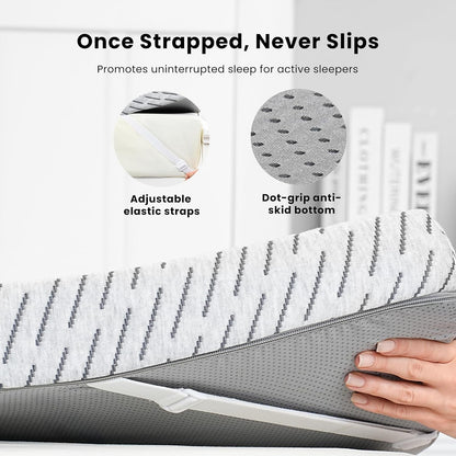 Bamboo Mattress Topper Twin XL Size 3 Inch, Cooling Gel & Bamboo Charcoal Memory Foam Mattress Topper for Back Pain Relief, Firm Dual-Layer Foam Bed Pad with Removable Cover College Dorm8