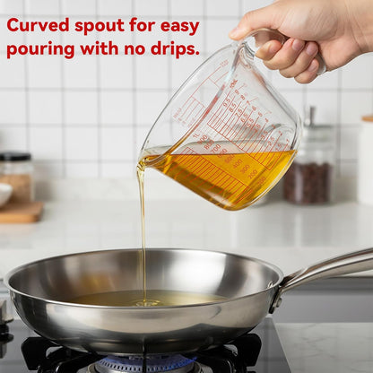 6 Pcs Glass Measuring Cups Set with Lids (Strainer Included) - 1-Cup/2-Cup/4-Cup Nesting Jugs with Easy-Grip Handles, Kitchen Liquid Measuring8
