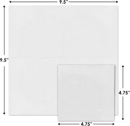 1100 Pack Cocktail Napkins Paper - Quality 3-Ply White Beverage Napkins - Restaurant, Event, Bar Napkins - Perfect Size Dessert Napkins - Party Napkins Bulk - Elegant Wedding Napkins Disposable3