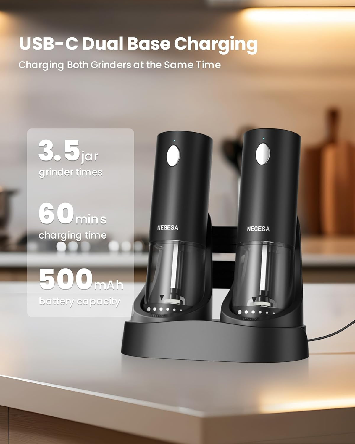 electric-salt-and-pepper-grinder-set-with-rechargeable-base-automatic-refillable-electric-salt-and-pepper-shakers-with-large-capacity-led-light-adjustable-coarseness-black
