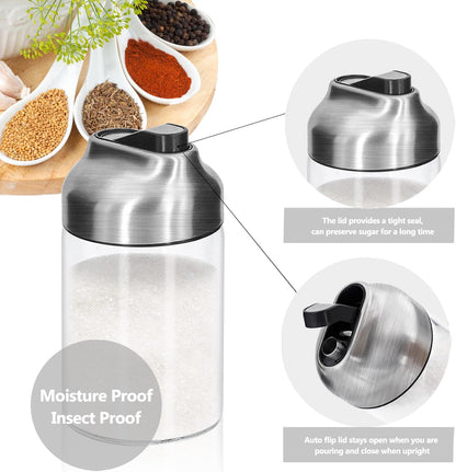 Glass Sugar Dispenser with Pour Spout, Weighted Pourer, Coffee Bar Accessories for Coffee, Tea and Baking4