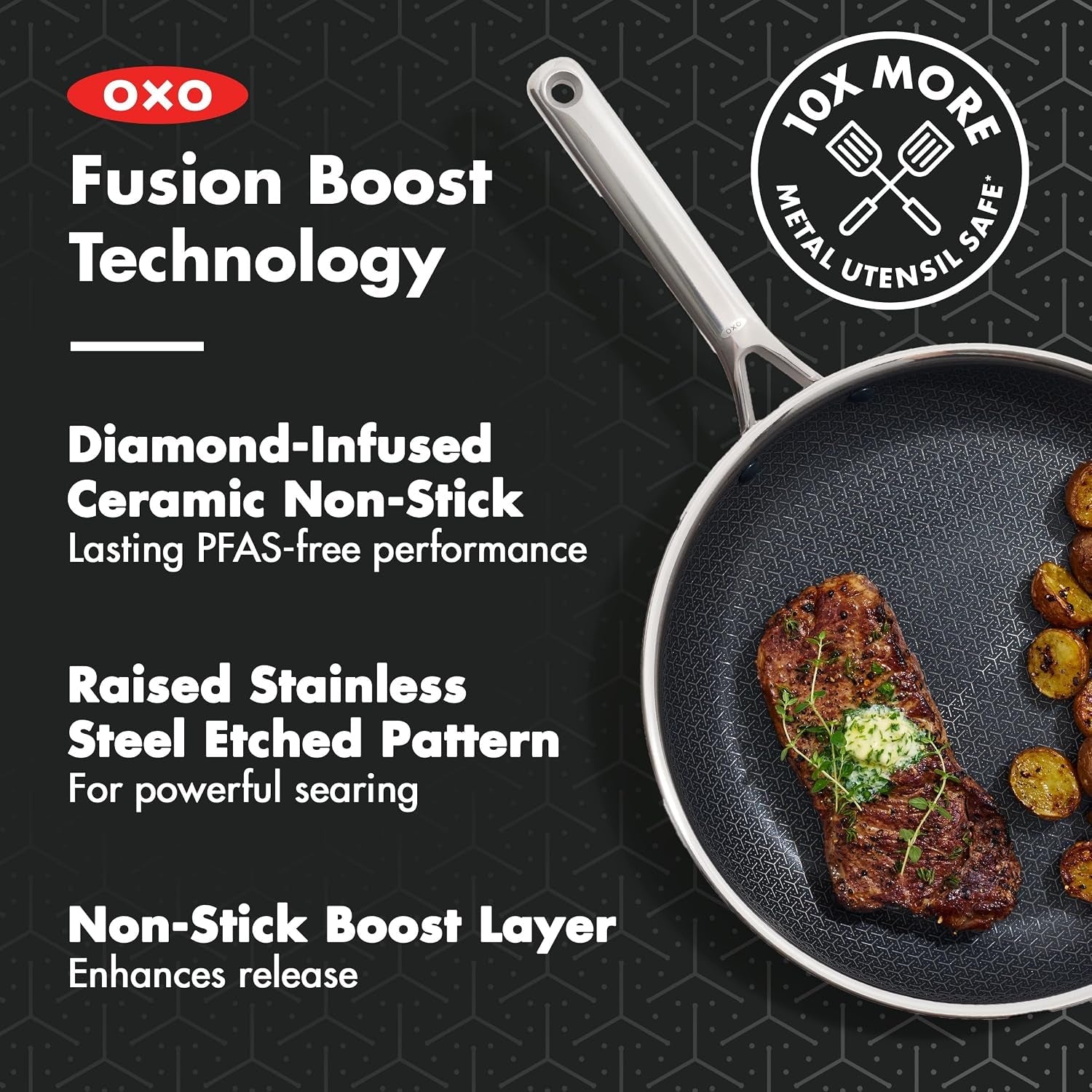 oxo-hybrid-8-and-10-frying-pan-skillet-set-durable-pfas-free-ceramic-fusion-boost-tech-for-powerful-searing-induction-all-cooktop-compatible-dishwasher-safe-mirror-polished-tri-ply