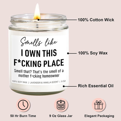 Funny Scented Candle, House Warming Gifts New Home, Housewarming Gifts for Women, Men, Couple, New Homeowner - First Apartment Essentials - Closing Presents for Home Buyers - 9 Oz2
