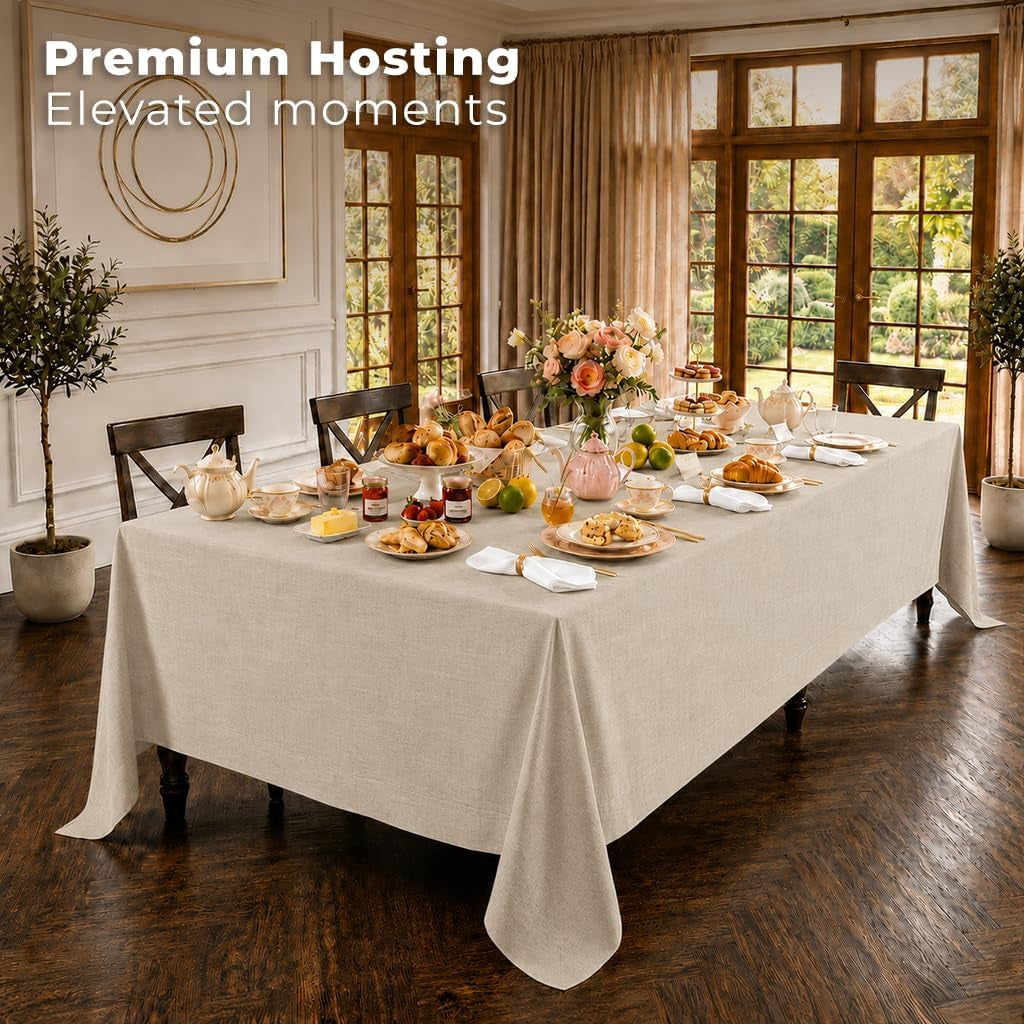 classic-linen™-by-dmoksha-natural-tablecloth-rectangle-tablecloth-60-x-120-inch-100-pure-linen-machine-washable-long-table-cloth-for-dining-fall-weddings-outdoor-hosting