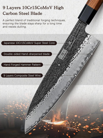 5 Pieces Knife Set, 10CR15MOV High Carbon Steel Chef Knife Set4