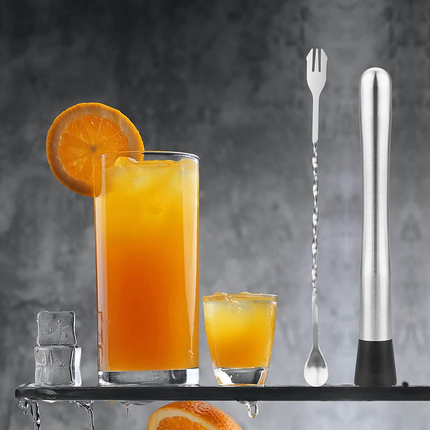 2pcs-10-stainless-steel-cocktail-muddler-mixing-spoon-for-bar-long-handle-design-ideal-for-mojitos-fruit-drinks-sturdy-rust-proof-essential-bar-tools-for-home-professional-use