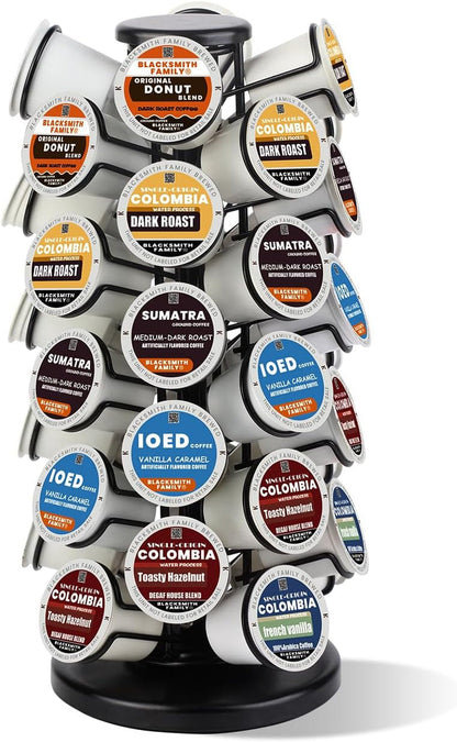 K Cup Holder-Coffee Pods Holder Storage Organizer Stand 40 Pods Capacity | K Cup Carousel, Stable Base, 360° Rotating K Cup Organizer, Space-Saving for Countertop,K Cups Holder No Assembly Required1