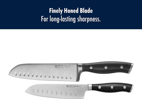 HENCKELS Forged Accent Razor-Sharp 2-Pc Knife Set, Santoku Knife 5 Inch, Santoku Knife 7 Inch, German Engineered Informed by 100+ Years of Mastery,Black8