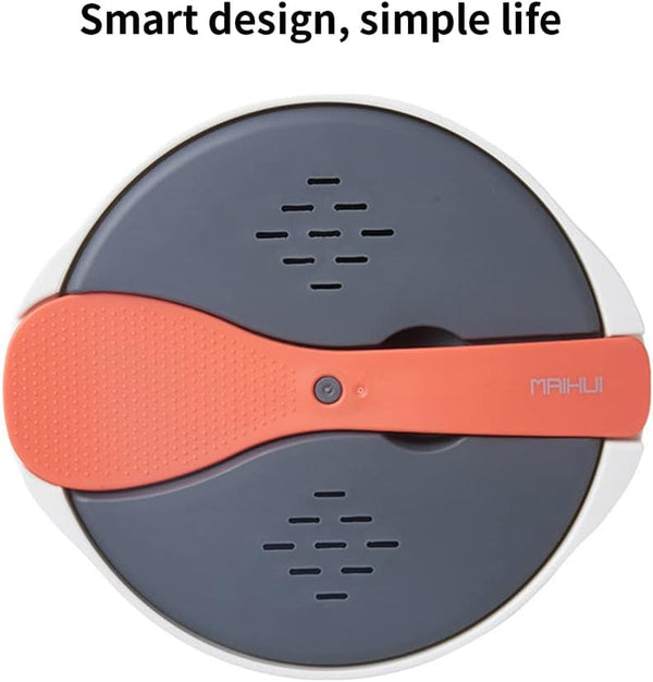 Microwave Rice Cooker, 2L Microwave Rice Steamer Pasta Cooker with Strainer, Non-Stick Food Grade PP Rice Cookware Full Set with Lid Spatula for Meal Noodle Ramen(Orange)4