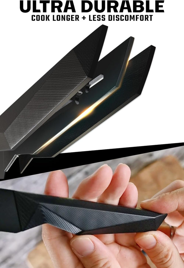 Butcher Knife - 10 Inch - Shadow Black Series - Black Titanium Nitride Coated - High Carbon 7CR17MOV-X Vacuum Treated Steel - Breaking Kitchen Knife - Sheath - Slicing Knife - NSF Certified3