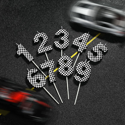2.76 Inch Number 3 Racing Birthday Candles, Cool Racing Themed Number Candles, Cake Number Candles, Party Celebration, Style Candle5
