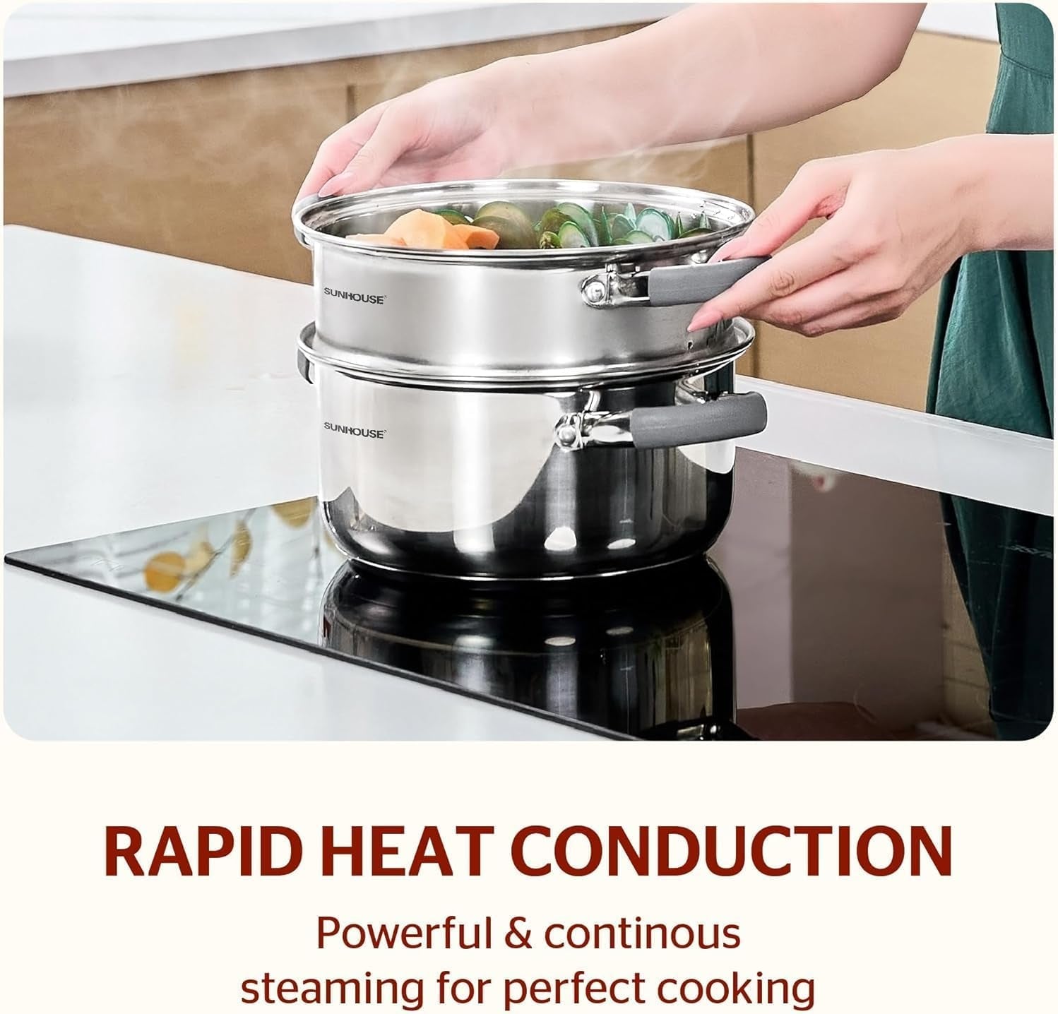 3-quart-stainless-steel-steamer-pot-2-tier-cookware-tempered-glass-lid-stay-cool-silicone-handles-3-ply-bottom-dishwasher-oven-safe-steaming-pot-with-glass-lid-steamer-basket