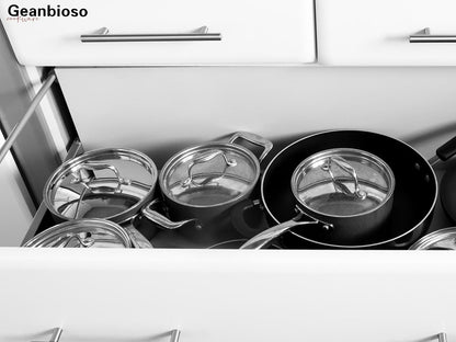 5 Ply Stainless Steel Cookware Set,8-Piece,Professional Kitchen Cooking, Heavy Chef Quality,Pfoa, PTFE & PFOS Free,Induction, Non-Toxic, Oven Safe,Best 18/8 Full Clad6