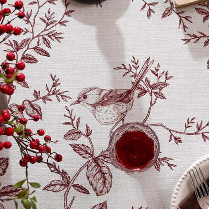 Designer French Linen round Tablecloth,Diameter 55"-Harmony4