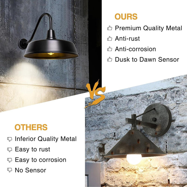 18 Inch Diameter Dusk to Dawn Barn Light Outdoor Gooseneck Lighting6